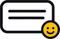 A feedback message with a smiling response